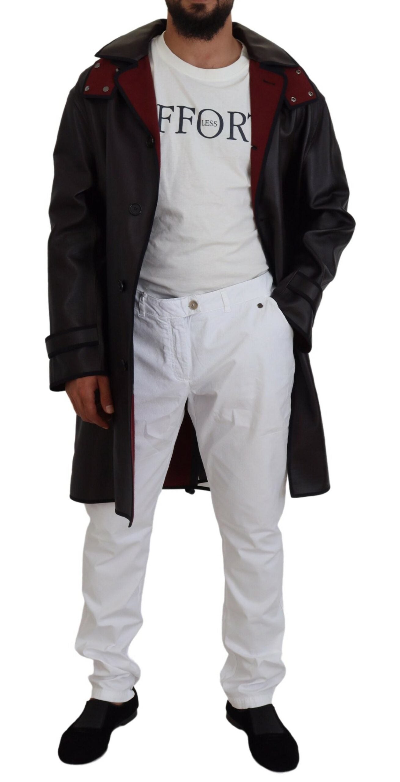 Black hooded trench parka cotton jacket by Dolce & Gabbana, featuring a classic design with a hood and tailored fit.