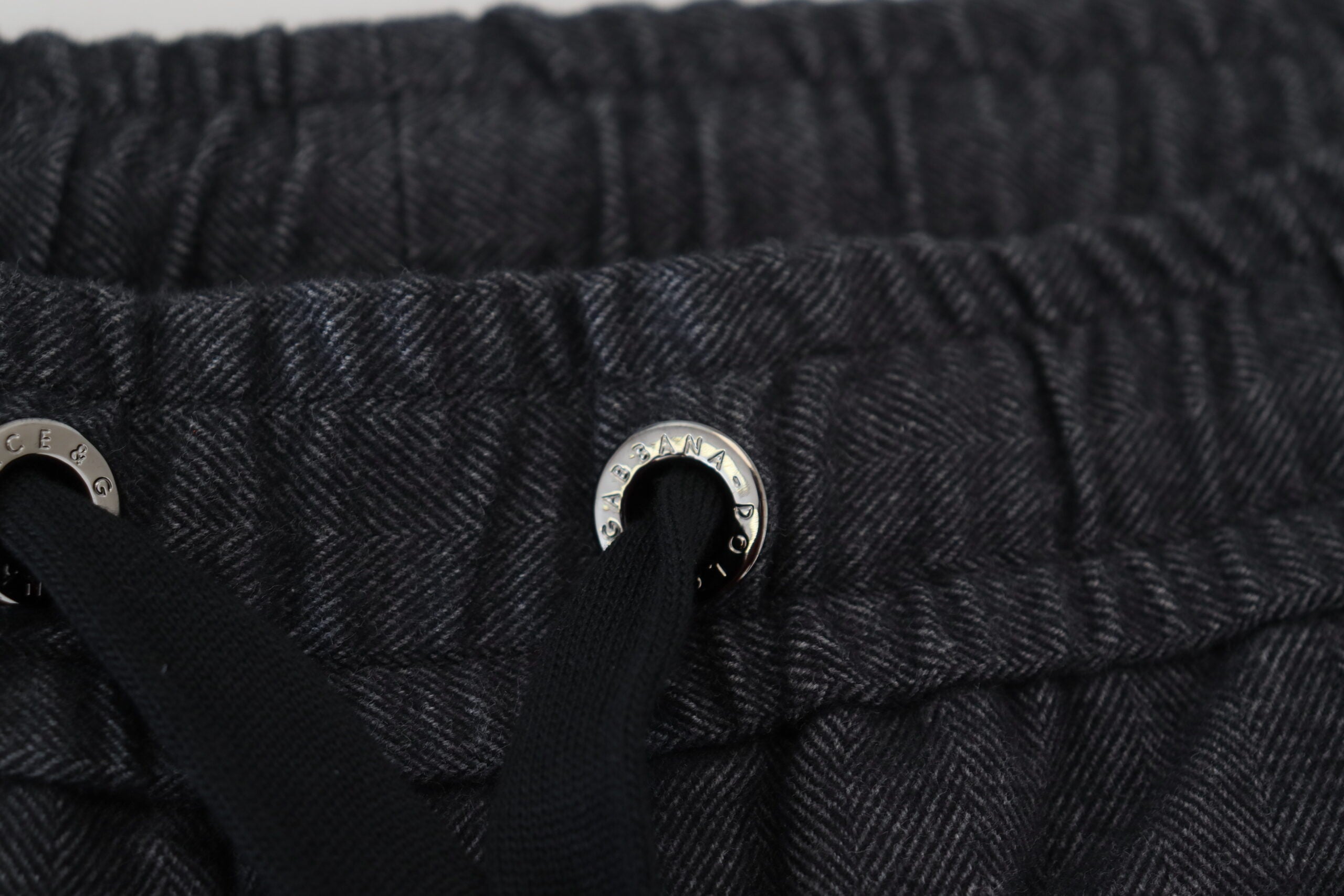 Gray cotton tapered pants by Dolce & Gabbana, showcasing a relaxed fit with smooth fabric and stylish design.