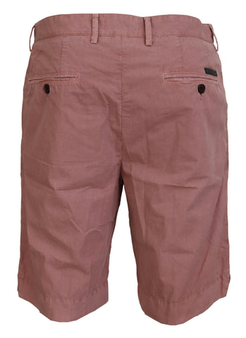 Pink cotton casual men's chino shorts by Dolce & Gabbana, front view showing relaxed fit and classic design.