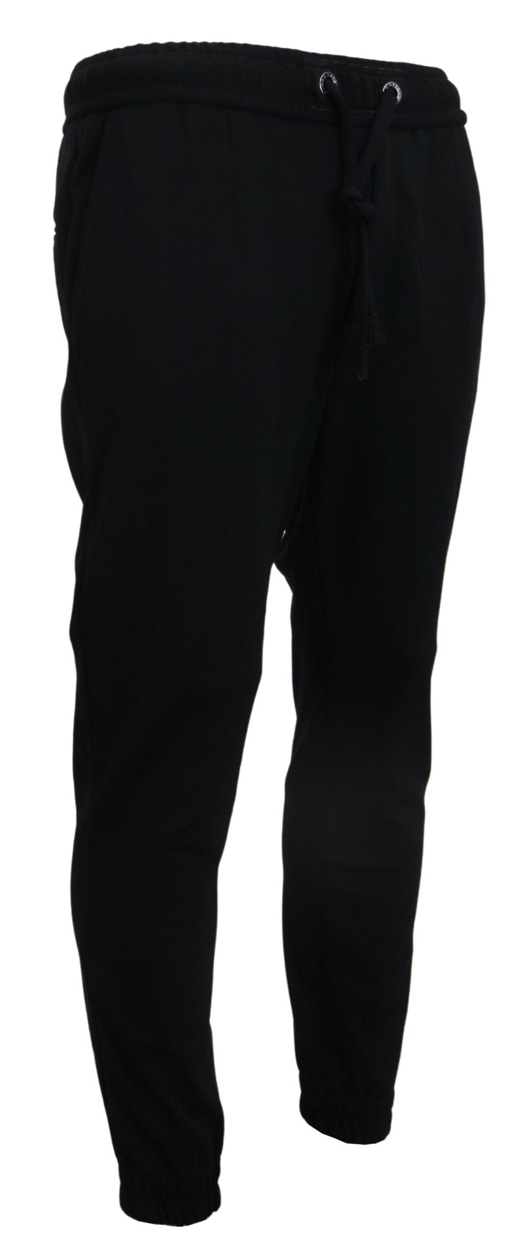Black men's sport wool sweatpants by Dolce & Gabbana, featuring a comfortable fit and athletic-style design.
