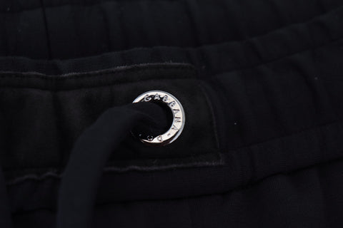 Black men's sport wool sweatpants by Dolce & Gabbana, featuring a comfortable fit and casual athletic style.