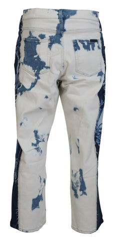 Blue Caesar denim cotton loose fit jeans by Dolce & Gabbana, shown with a relaxed waist and classic five-pocket design.