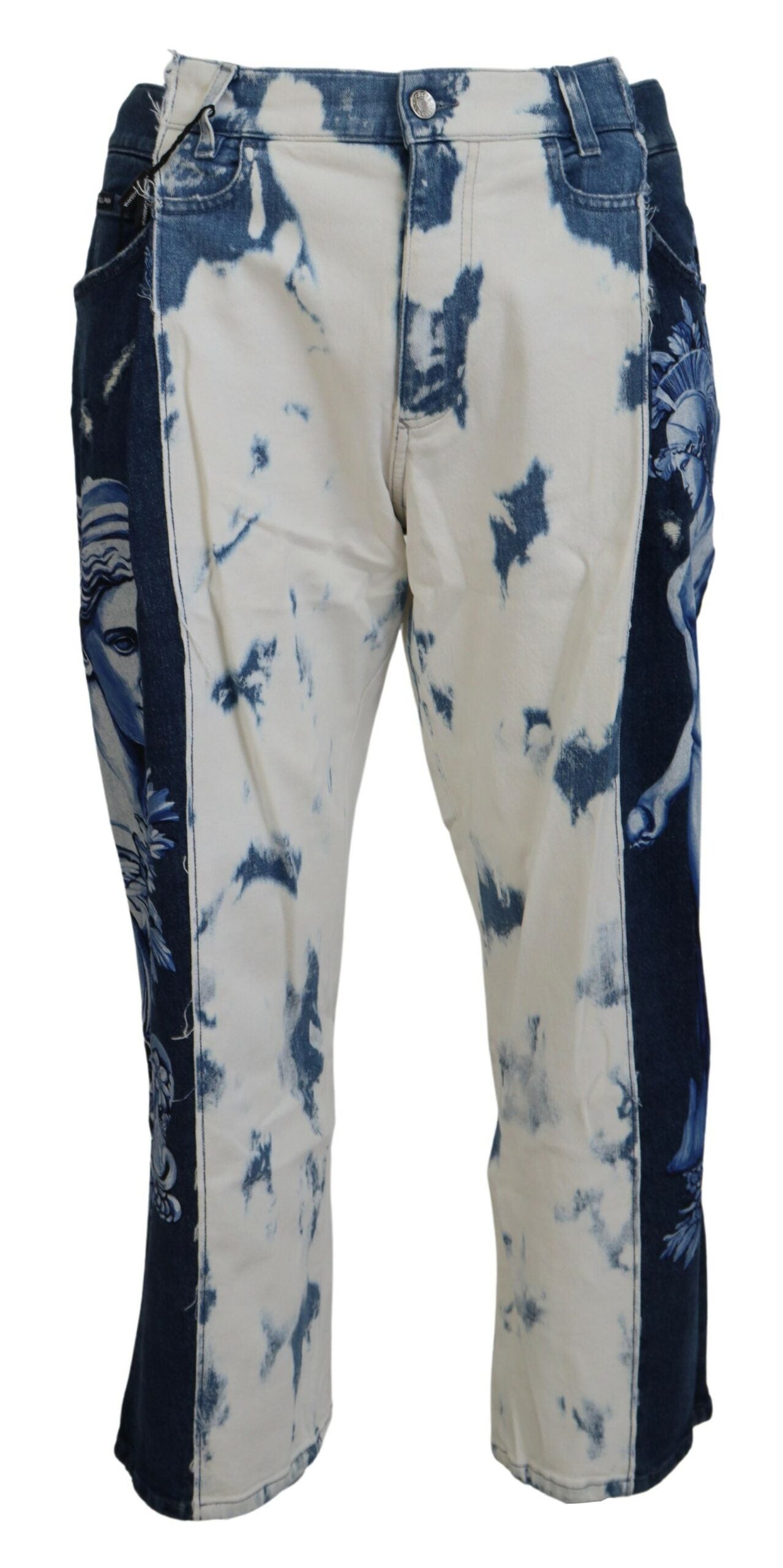 Blue Caesar denim cotton loose fit jeans by Dolce & Gabbana with classic five-pocket design and relaxed fit.