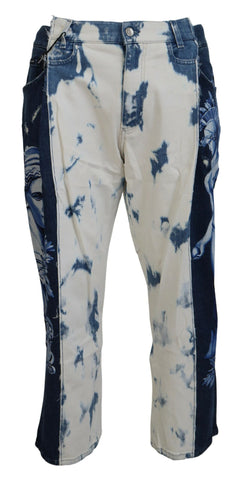 Blue Caesar denim cotton loose fit jeans by Dolce & Gabbana with classic five-pocket design and relaxed fit.