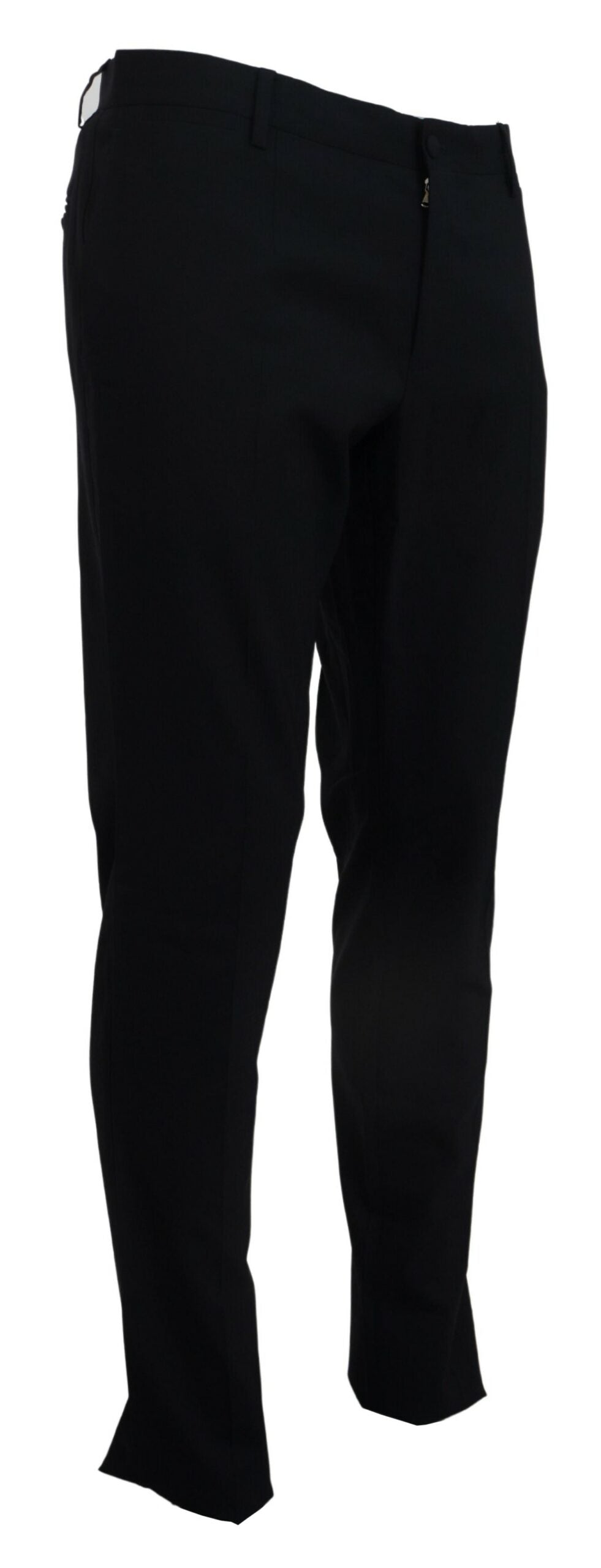 Blue wool stretch dress with slim fit formal pants by Dolce & Gabbana, displayed on a neutral background.