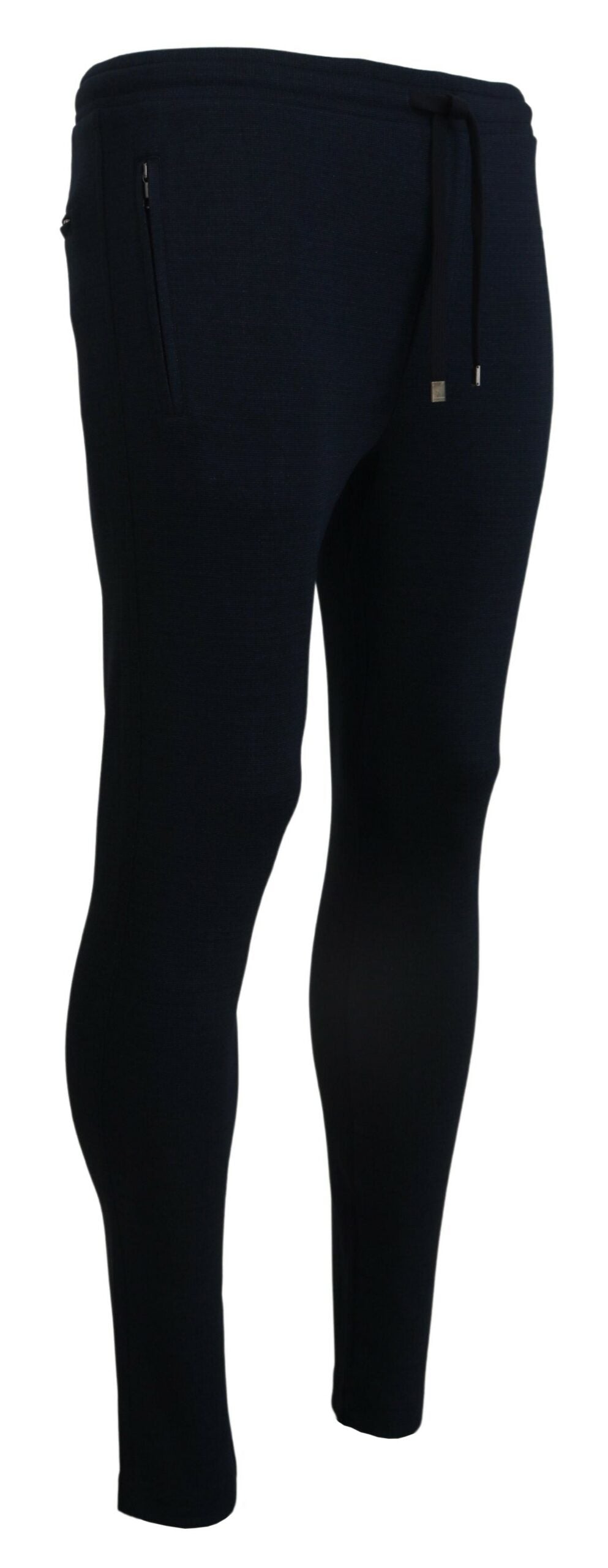 Blue men's sport cotton sweatpants from Dolce & Gabbana, showing comfortable fit and athletic style.