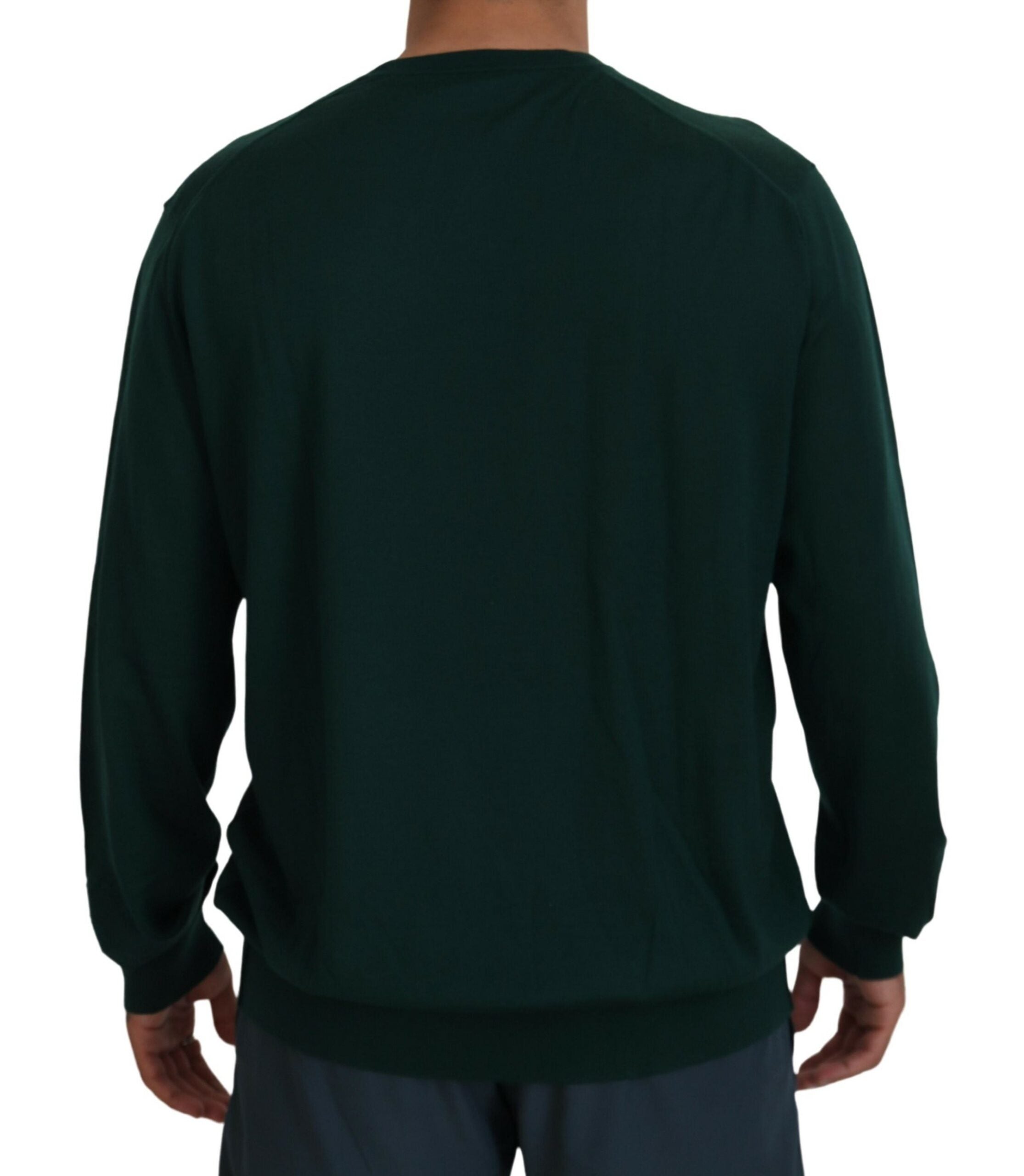 Green cashmere V-neck pullover sweater by Dolce & Gabbana, featuring a soft, luxurious knit with a classic fit.