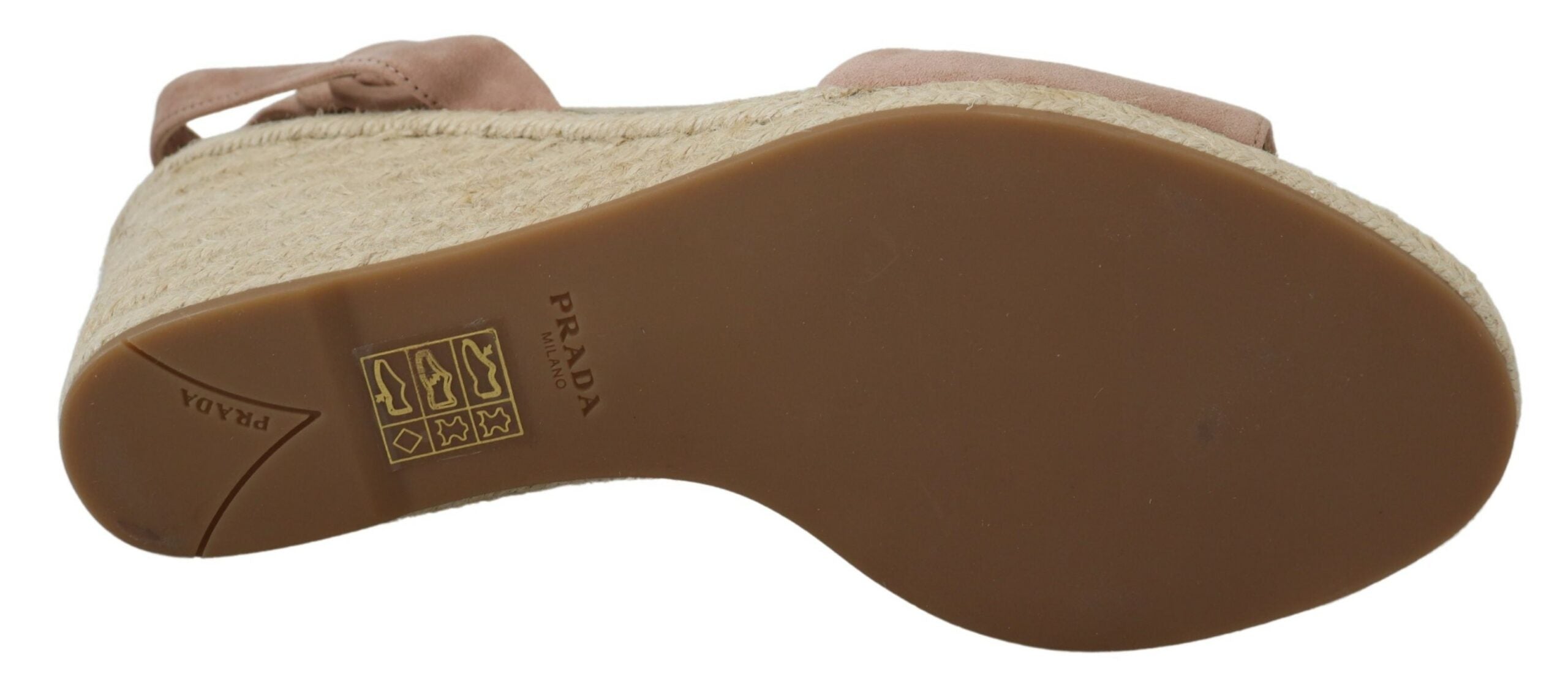 Pink suede leather ankle strap sandals by Prada featuring a sleek design and stylish ankle buckle.