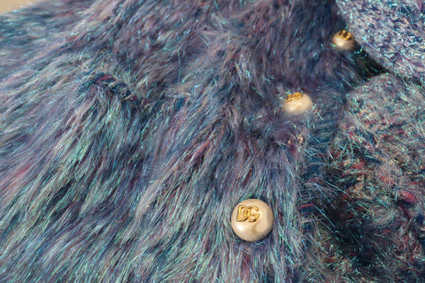 Dolce & Gabbana multicolor polyester fringes coat jacket with vibrant, layered fringe details and a tailored fit.