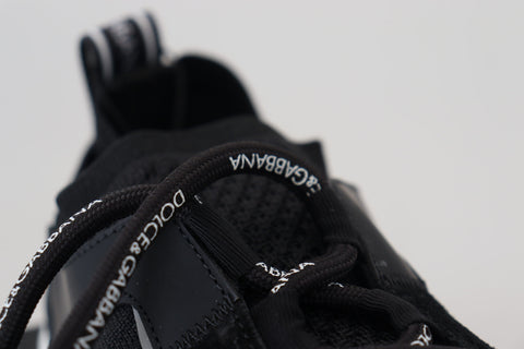 Black mesh Sorrento trekking sneakers by Dolce & Gabbana with durable soles and stylish design for outdoor adventures.