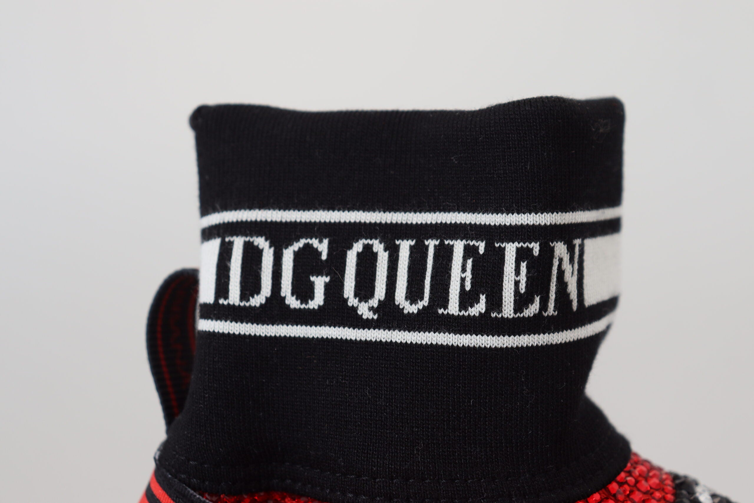 Red Bling Sorrento sneakers socks shoes by Dolce & Gabbana, featuring sparkling embellishments and stylish design.