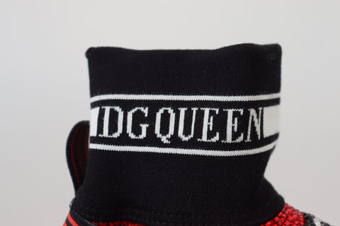 Red Bling Sorrento sneakers socks shoes by Dolce & Gabbana, featuring sparkling embellishments and stylish design.