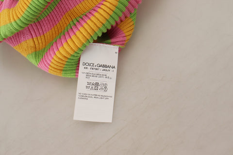 Multicolor silk vest pullover tank top by Dolce & Gabbana, featuring a vibrant multicolor design and a sleeveless fit.
