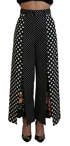 Multicolor polka dot high-waist pants by Dolce & Gabbana, featuring a stylish and vibrant design with a fitted waist.