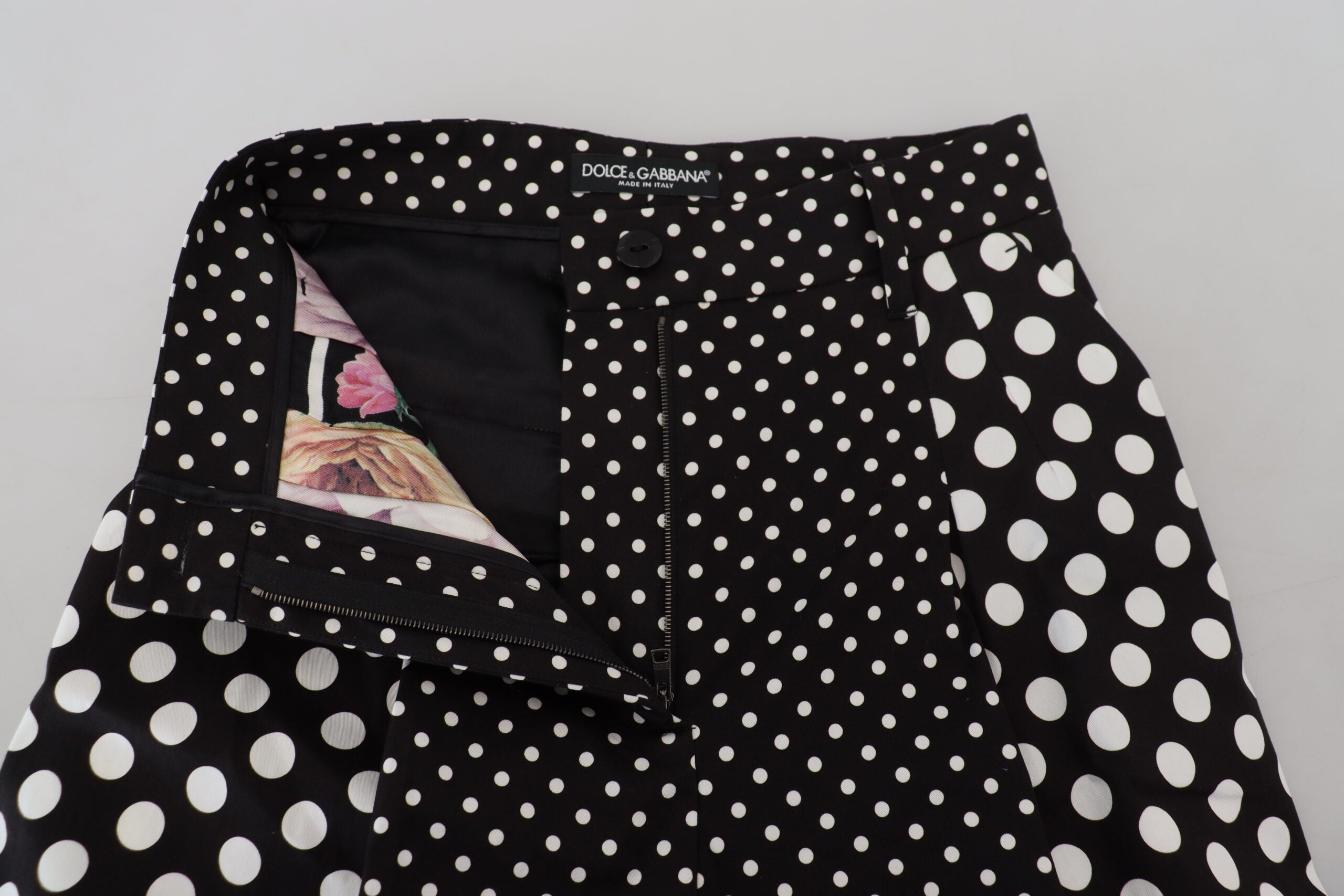 Multicolor polka dot high waist pants by Dolce & Gabbana, featuring a vibrant pattern and tailored fit.