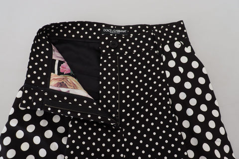 Multicolor polka dot high waist pants by Dolce & Gabbana, featuring a vibrant pattern and tailored fit.