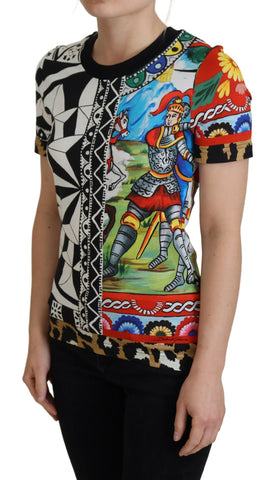 Multicolor printed women’s shirt top by Dolce & Gabbana, featuring vibrant patterns and a stylish, exclusive design.