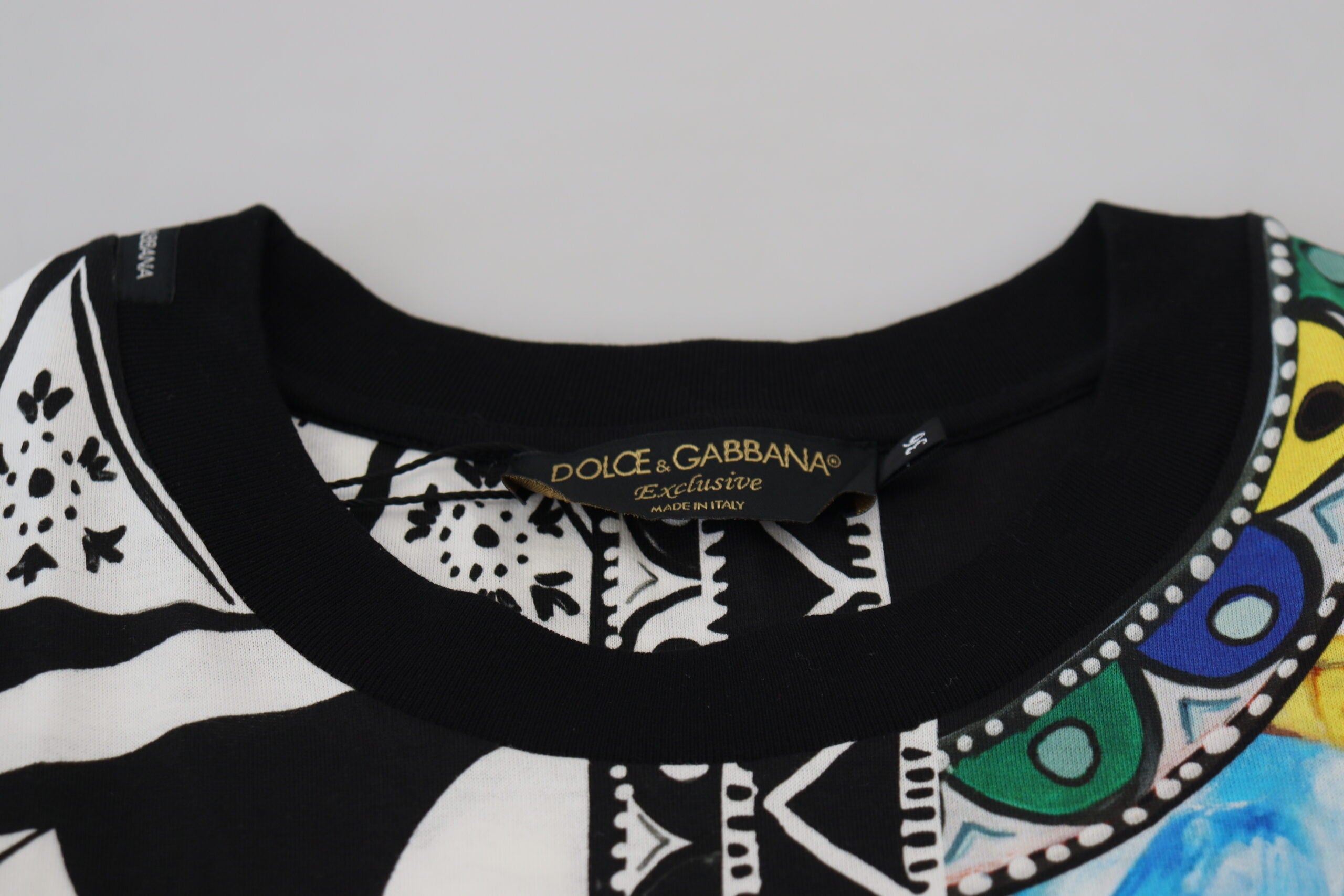 Multicolor printed women's shirt top by Dolce & Gabbana, featuring vibrant design and exclusive fashion style.