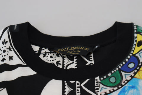 Multicolor printed women's shirt top by Dolce & Gabbana, featuring vibrant design and exclusive fashion style.