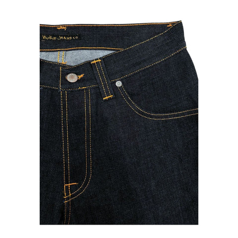 Nudie Jeans NJ1237 Regular fit in navy blue denim, displayed by Jag Couture London - New York, showing front view with classic five-pocket design.