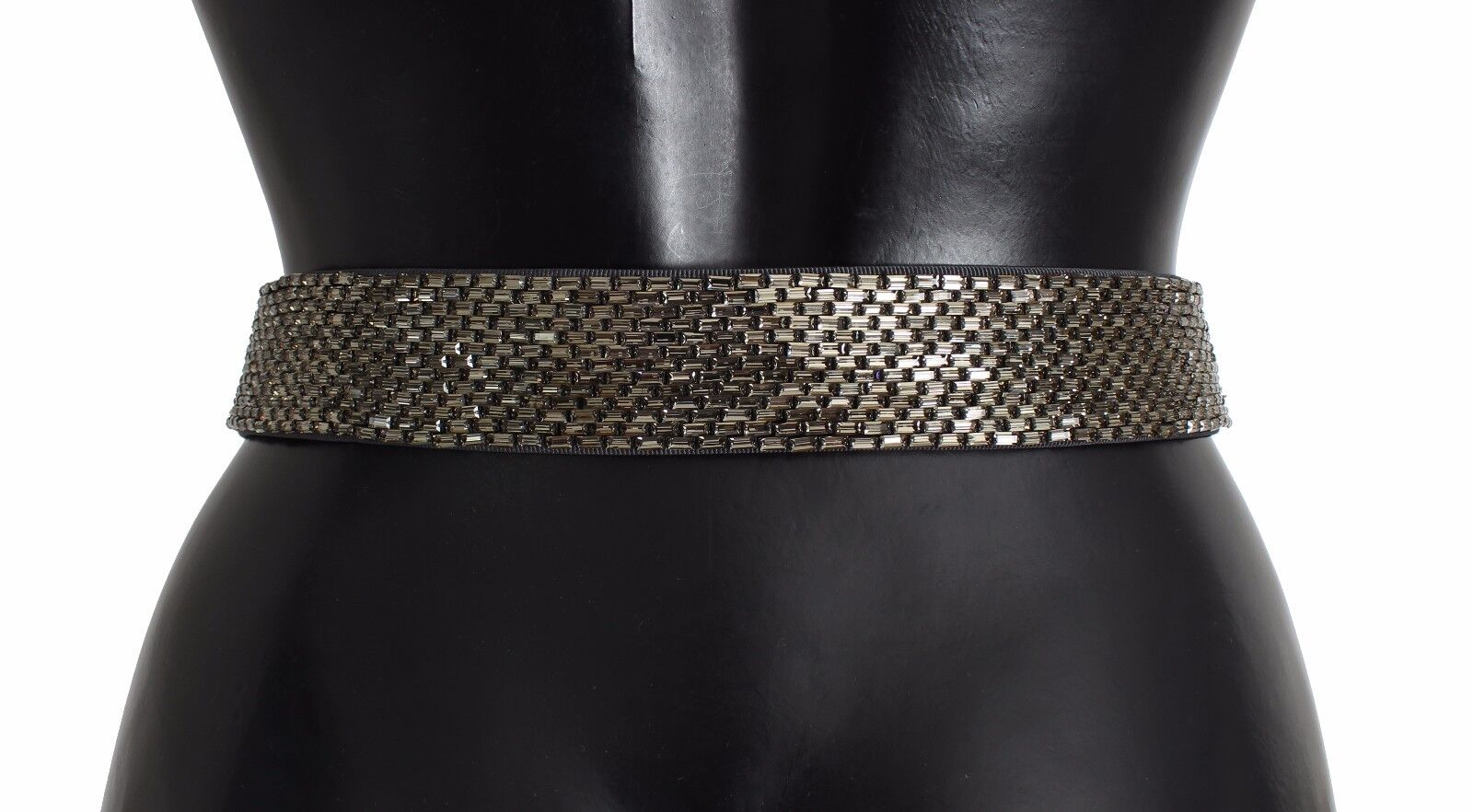 Multicolor wide sequined belt with crystal buckle by Dolce & Gabbana, featuring vibrant colors and sparkling embellishments.