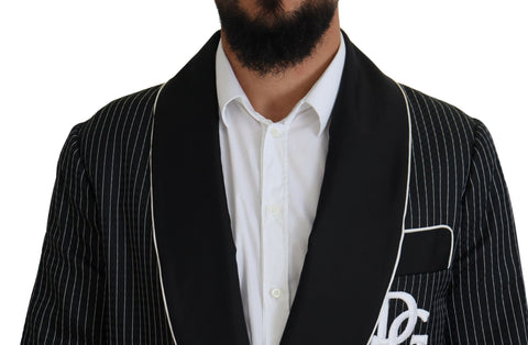 Dark Gray Robe Striped DG Patch Jacket Men Blazer