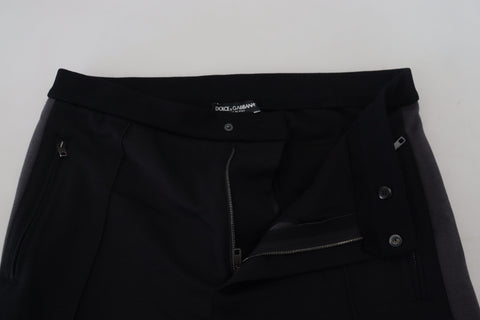 Black wool horseshoe jogger pants by Dolce & Gabbana, featuring a relaxed fit and stylish horseshoe detail.