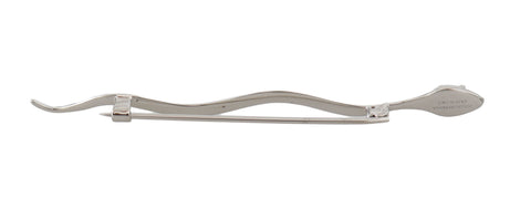 Silver brass serpent brooch pin with crystal accents, Dolce & Gabbana men's jewelry accessory.