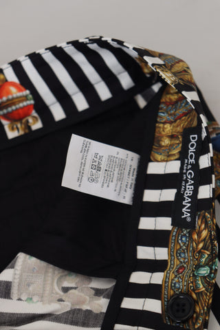 White cotton stretch crown trouser pants by Dolce & Gabbana, tailored fit with a sleek, modern design.