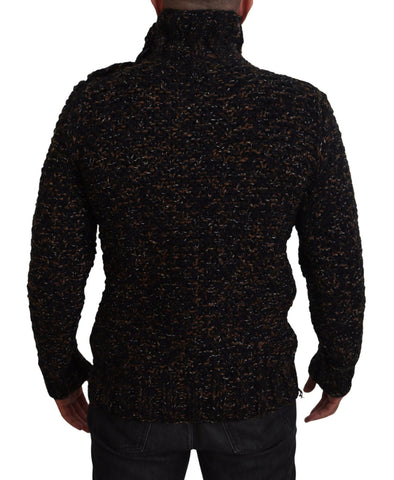 Brown Dolce & Gabbana Fatto A Mano turtleneck pullover sweater with a cozy, fitted design on a neutral background.