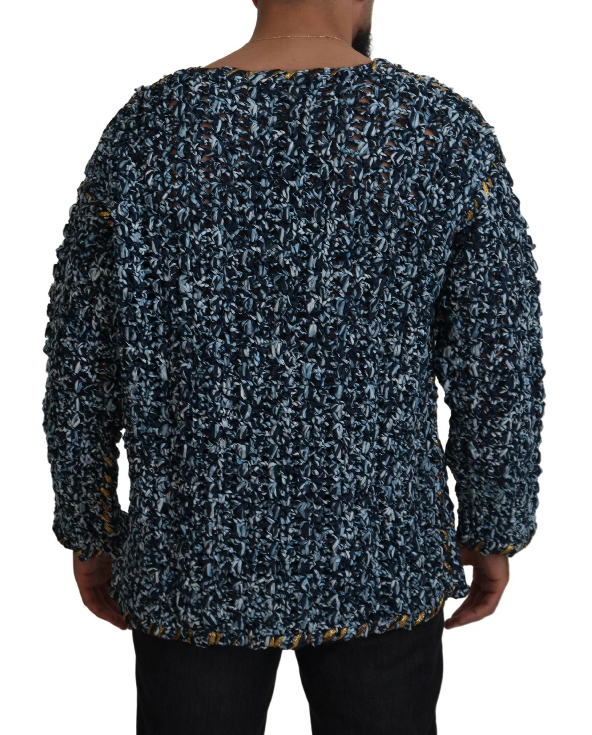 Blue button cardigan sweater by Dolce & Gabbana featuring a classic knit design and button-up front.