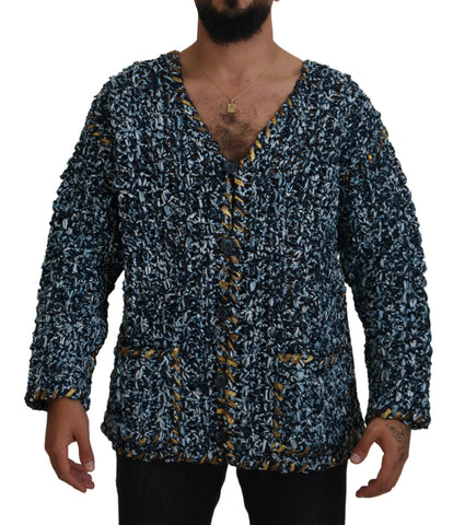 Blue button cardigan sweater by Dolce & Gabbana, featuring a classic knit design and button-front closure.