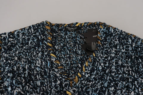 Blue button cardigan sweater by Dolce & Gabbana, featuring a classic knit design and front button closure.