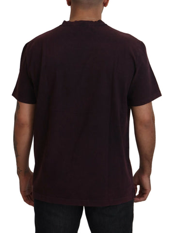 Dolce & Gabbana Bordeaux crewneck short sleeve T-shirt with classic fit and soft cotton fabric, displayed on a plain background.