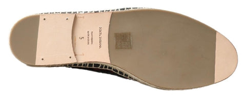 Black Bordeaux Buffalo leather espadrille shoes by Dolce & Gabbana, featuring woven jute soles and a sleek, stylish design.