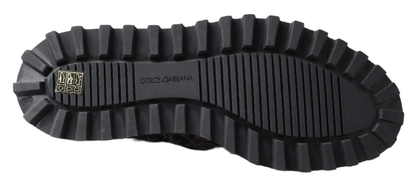 Black and white patent leather Derby shoes by Dolce & Gabbana, featuring classic design and sleek finish.