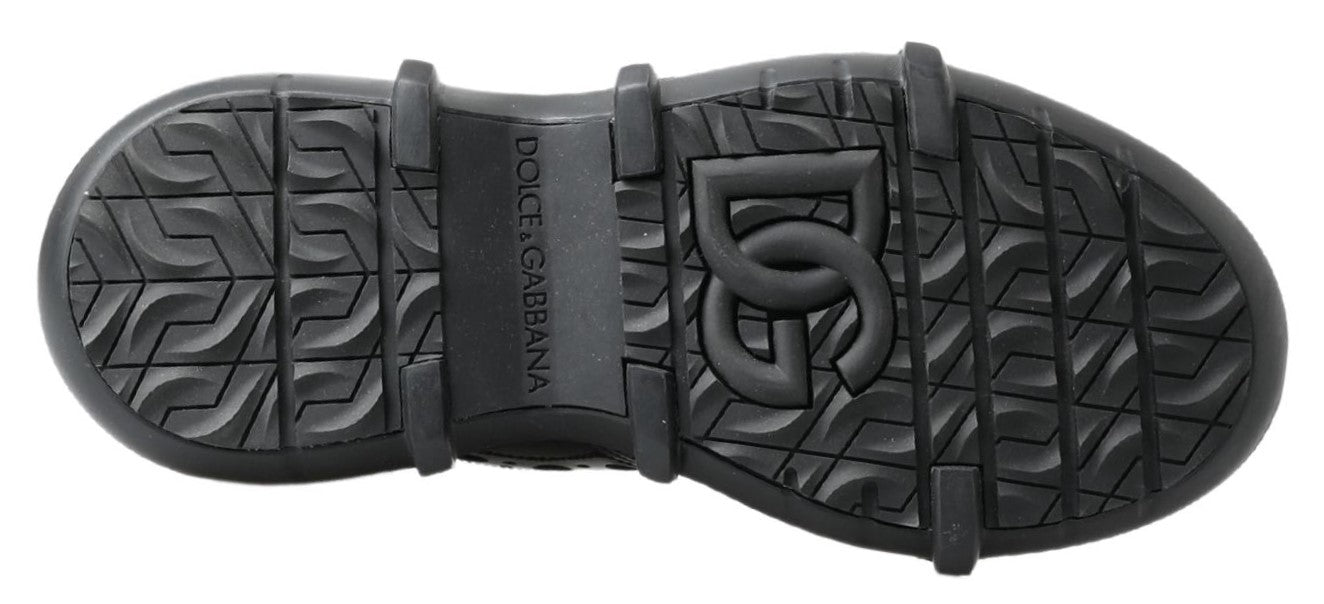 Black leather ankle casual boots by Dolce & Gabbana with a sleek design and subtle heel, perfect for everyday wear.