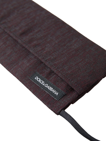 Maroon Dolce & Gabbana pleated face mask with elastic ear straps and pleated design for comfortable wear.