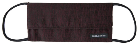 Maroon Dolce & Gabbana pleated face mask with elastic ear straps, stylish and comfortable protective covering.