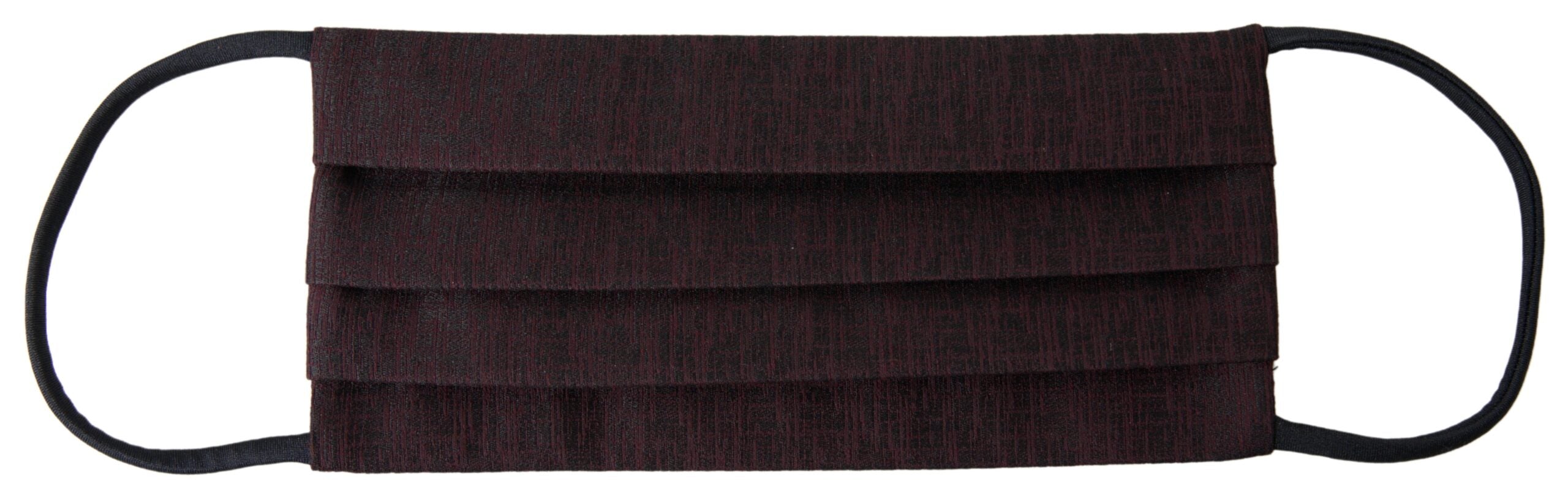 Maroon Dolce & Gabbana pleated face mask with elastic ear straps, stylish and breathable protective mask.
