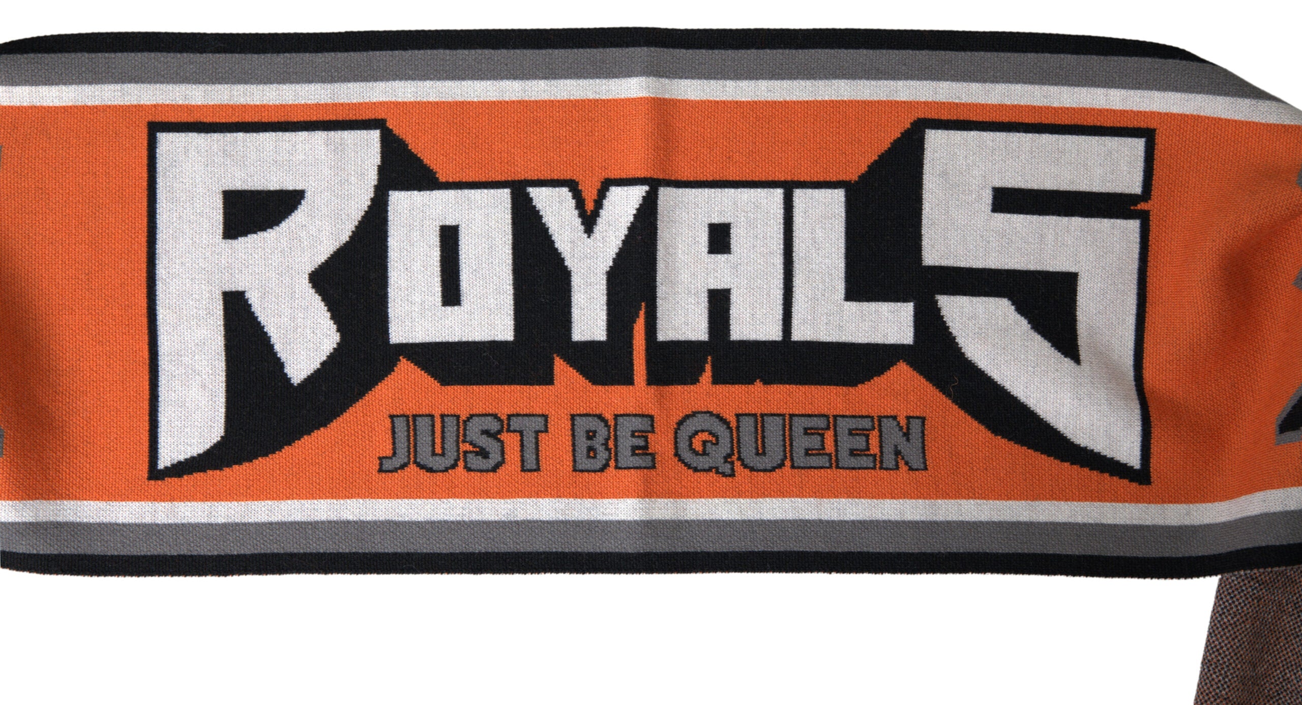 Multicolor wool DG Royals wrap fringe scarf with bold patterns and fringed edges, stylish accessory by Dolce & Gabbana.