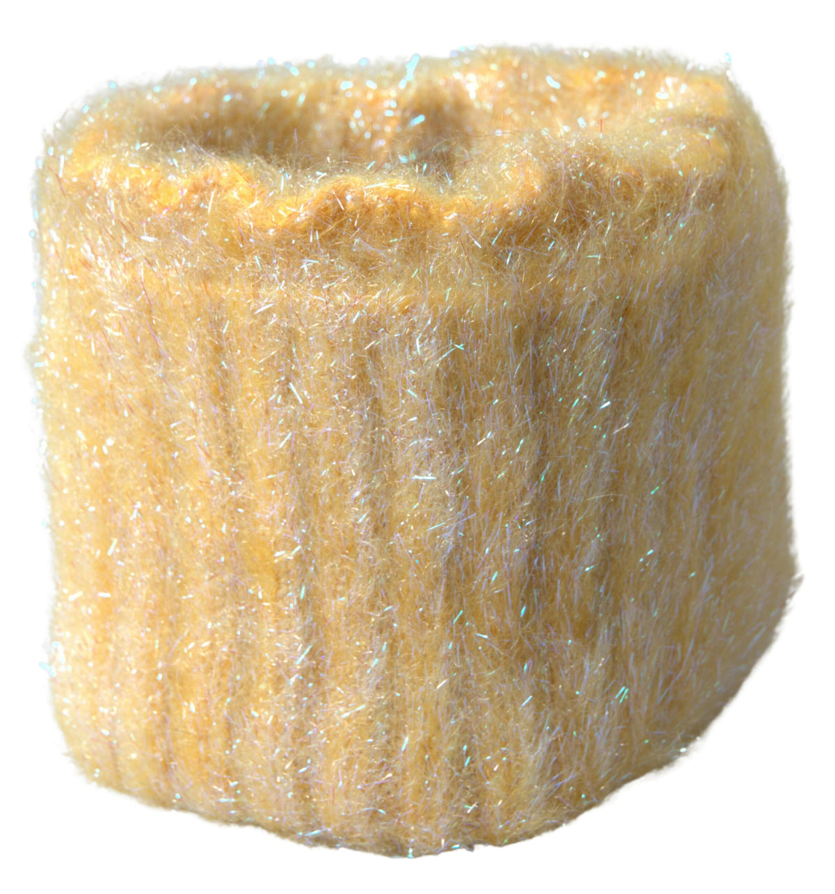Yellow polyester mohair fiber neck wrap scarf by Dolce & Gabbana, showcasing soft, textured material and stylish design.
