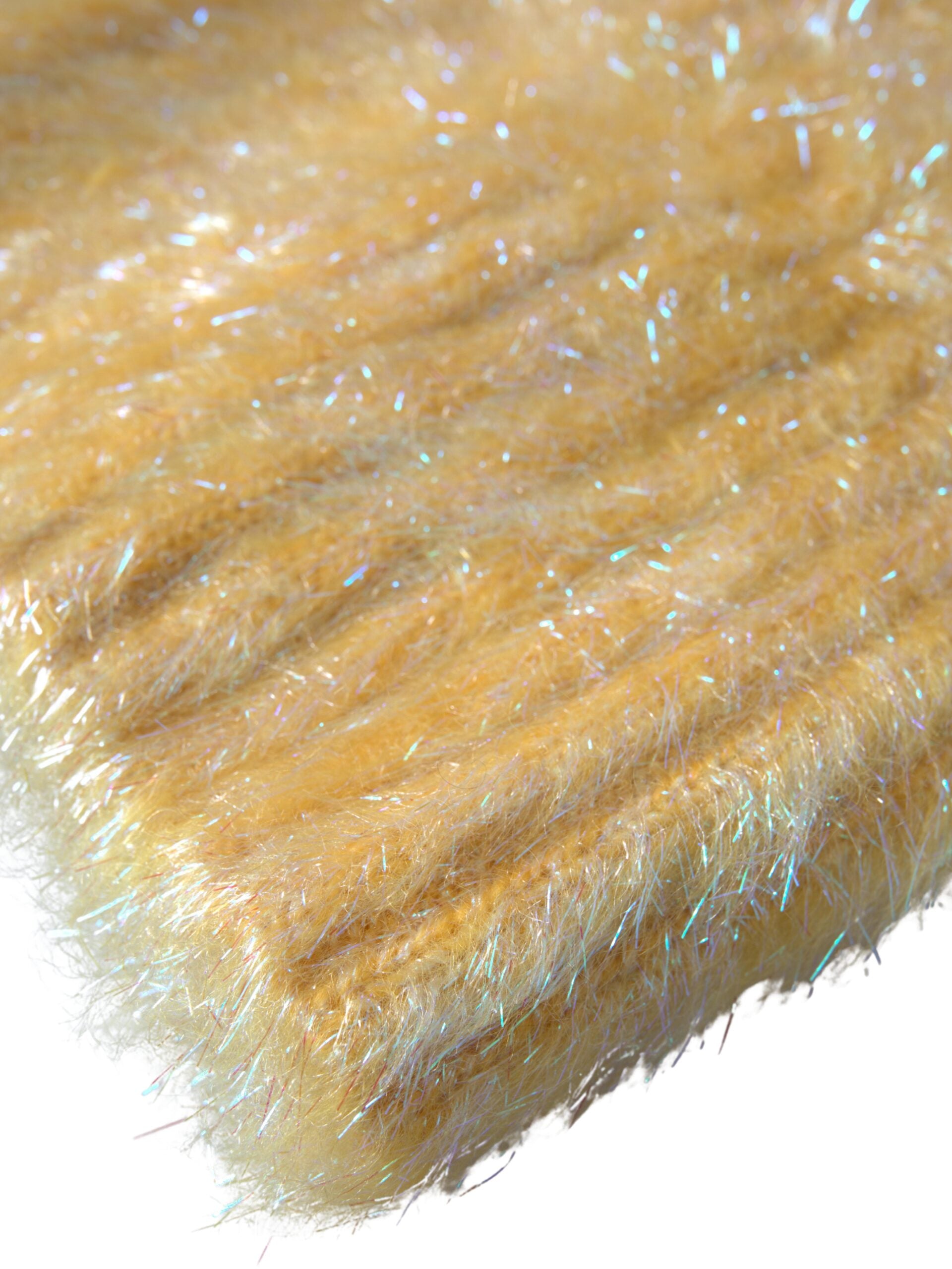 Yellow polyester mohair fiber neck wrap scarf by Dolce & Gabbana, featuring soft fabric and stylish design.