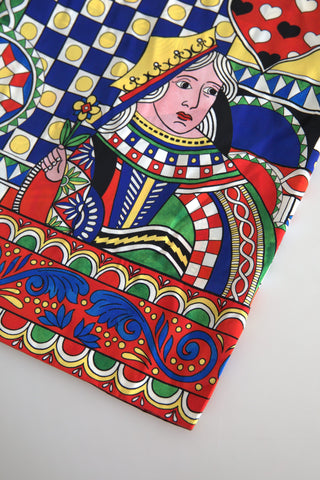 Multicolor printed long-sleeve blouse by Dolce & Gabbana, featuring vibrant patterns and a stylish, elegant design.