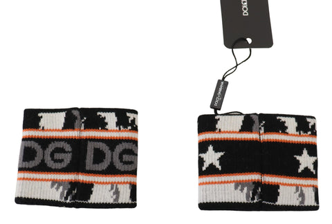 Orange and gray two-piece wristband set by Dolce & Gabbana featuring bold branding and sporty design.