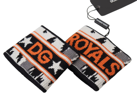 Orange and gray Dolce & Gabbana two-piece wristband set with royal design, featuring stylish and vibrant accessories.