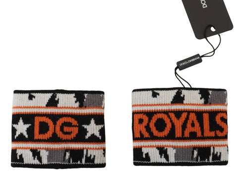 Orange and gray Dolce & Gabbana two-piece wristband set with royal design, featuring stylish, vibrant accessories.