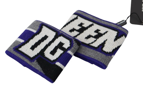 Purple Dolce & Gabbana logo two-piece wristband set on a plain background, showcasing stylish accessories.