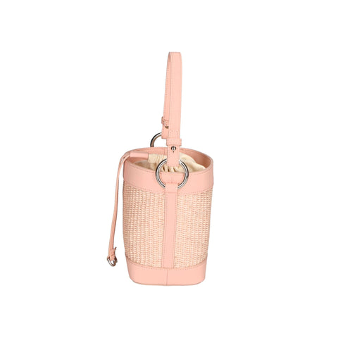 Jag Couture London New York Gave Lux GLX220516623FBG-506_S13_ROSA handbag with pink leather and silver hardware, detailed close-up view.