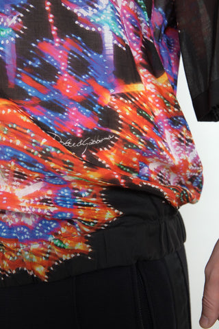 Multicolor Luminarie print men's cotton shirt by Dolce & Gabbana featuring vibrant, artistic design and tailored fit.